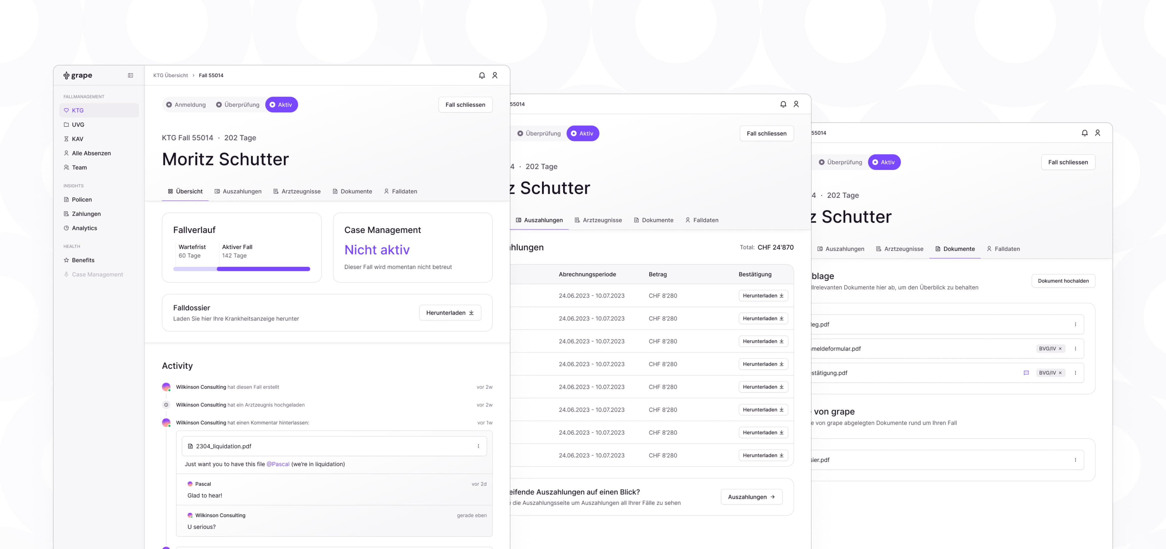 grape claiming interface design